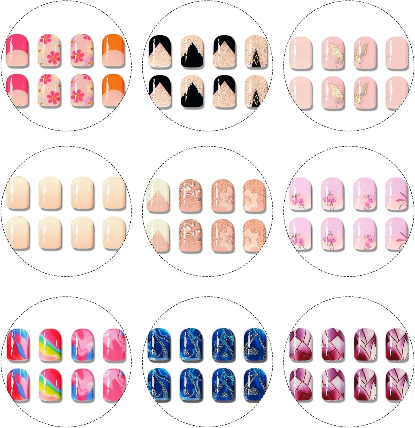 Semi Cured Gel Nail Strips French Tip Gel Nail Strips with Flower Designs Glossy Pink Stickers Wraps Need UV/LED Light Salon Quality & Easy to Use for Women 20 Pcs