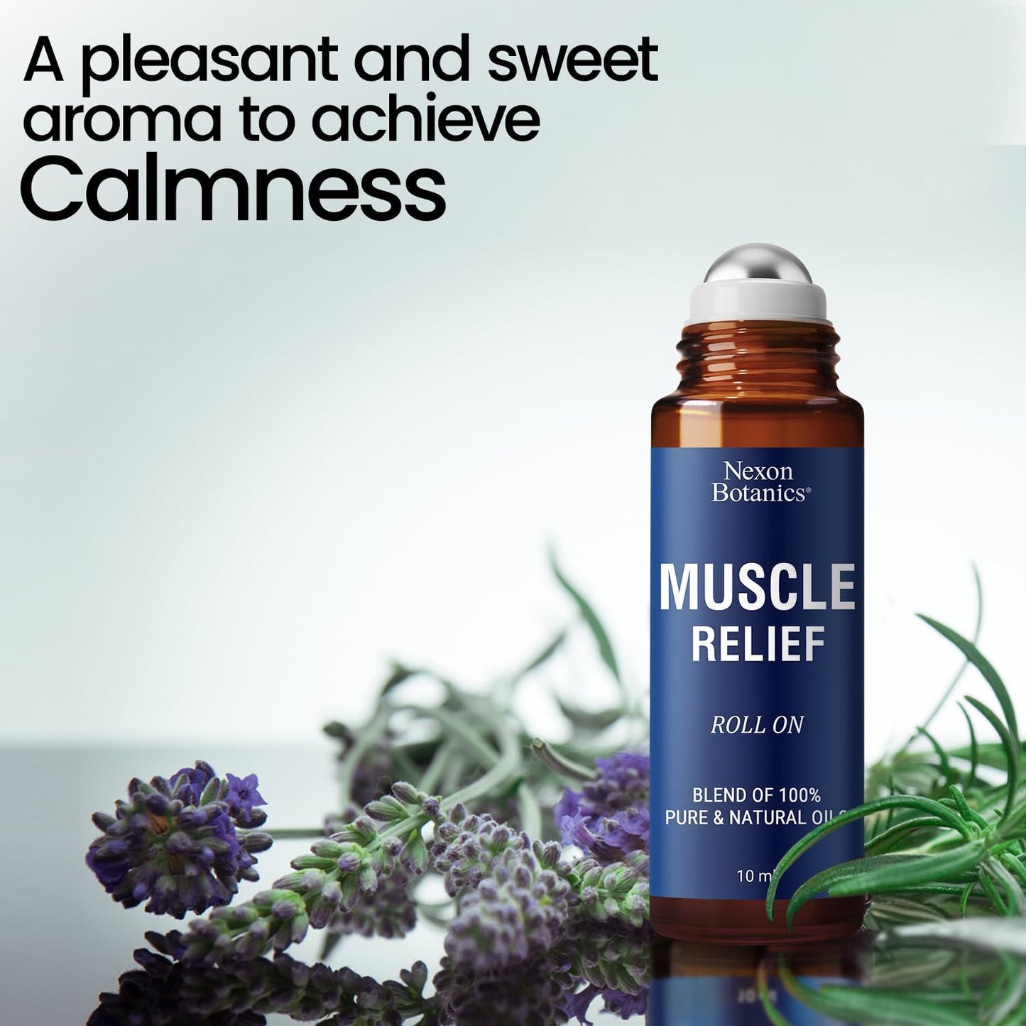 Muscle Relief Essential Oil Roll-On 10 ml - Pure Natural Blend for Sore Muscles, Aches & Recovery - Easy Roller for Athletes & Active Lifestyles - Nexon Botanics