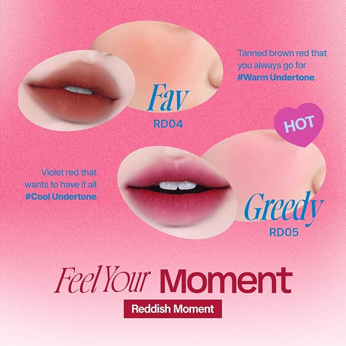 Lip&Cheek Blurry Pudding Pot | Reddish Moment - D-Day | Makeup Blush, Buildable Lightweight, Multi-Use Soft Matte Finish | 5g