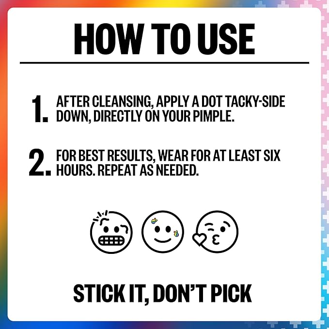 PEACE OUT Acne Healing Pride Dots Helps Clear Blemishes Overnight, Fast Acting Hydrocolloid Pimple Patches for Breakouts with Salicylic Acid, Retinol and Aloe Vera, Award Winning Skincare 16 Count