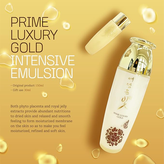 YEDAM YUN BIT Prime Luxury Gold Women Skin Care Set With Skin, Emulsion, Cream, BB Cream,Wrinkle Care Nourishing And Moisturizing, Calming Korea Cosmetics