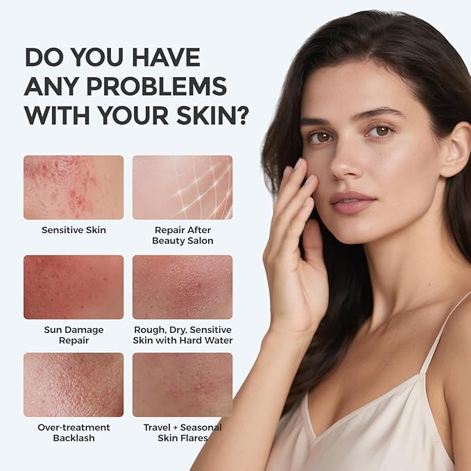 Intensive Repair Serum, 15%Hyaluronic Acid for Sensitive Skin Anti Aging Ultra Hydrating Serum for Face Calming Barrier Repair Redness Relief with Ceramides Centella 30Vials Daily Travel Care