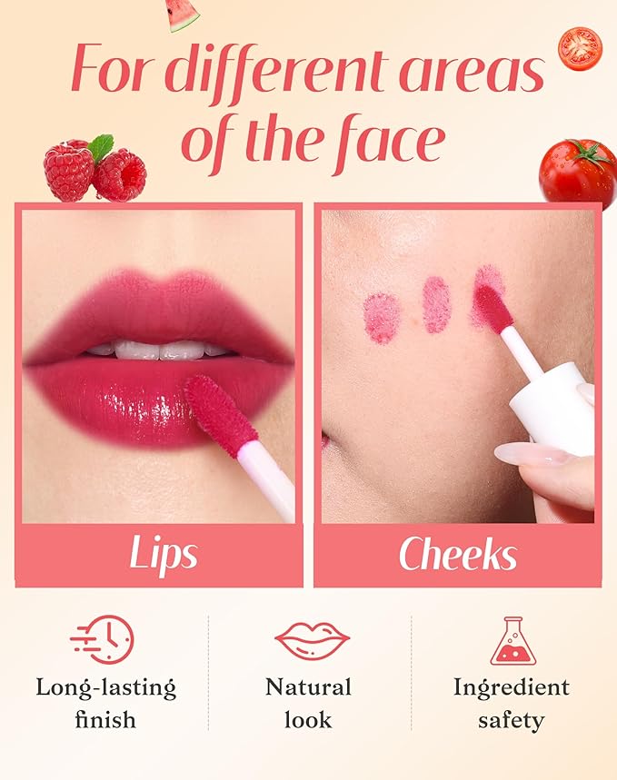 Lip Tint Stain Set, Lip Stain Long Lasting Lightweight Waterproof, Transfer-Proof, Non-sticky, Lip Makeup Matte Finish