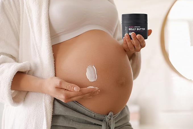 Belly Butter for Pregnancy, 100% Organic Stretch Mark Cream, Maternity Skincare for Itchy Skin & Scars, Safe Daily Ritual for Moms, 3.8oz