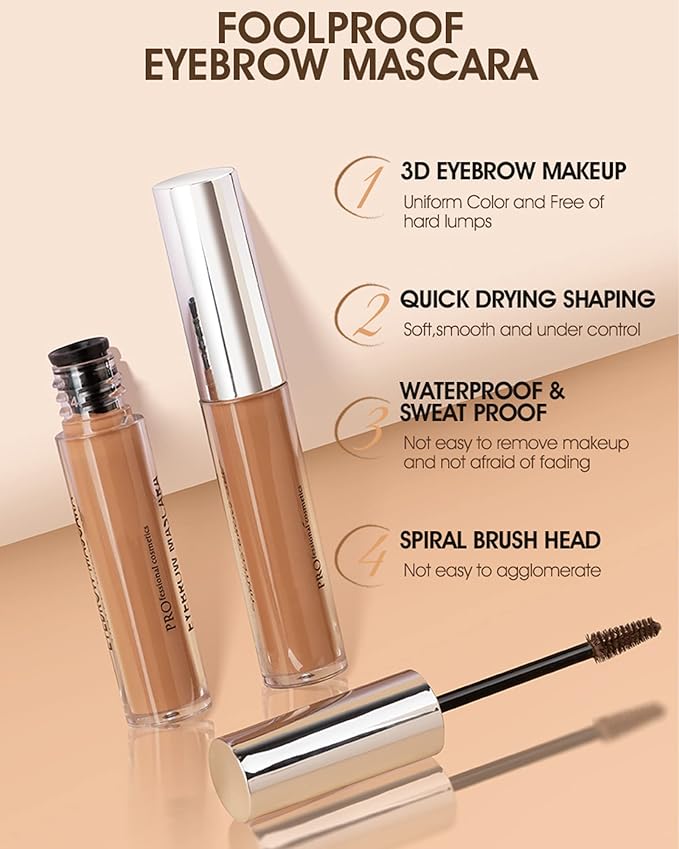 Waterproof Tinted Eyebrow Gel-Long Lasting Smudge-Proof Eyebrow Mascara Tinted Brow Glue,Eye Brow Filler,Volumizing Enhance Brow Mascara With Brow Razor,Women's Day Eye Makeup Gift for Women-06 Ebony
