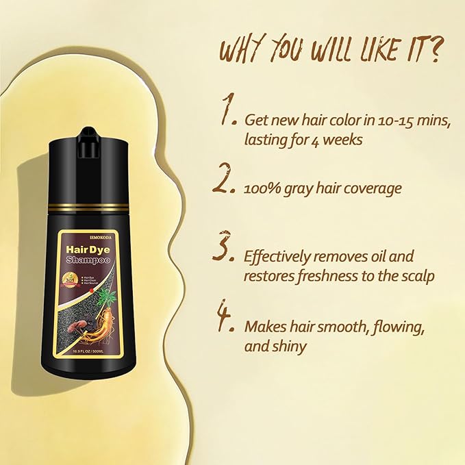 Blonde Brown Hair Dye, Hair Dye Shampoo for Men and Women, Hair Color Shampoo For Home Use, Shampoo Para Canas, Hair Dye Shampoo 3 in 1, 16.9 Fl Oz (Blonde Brown)