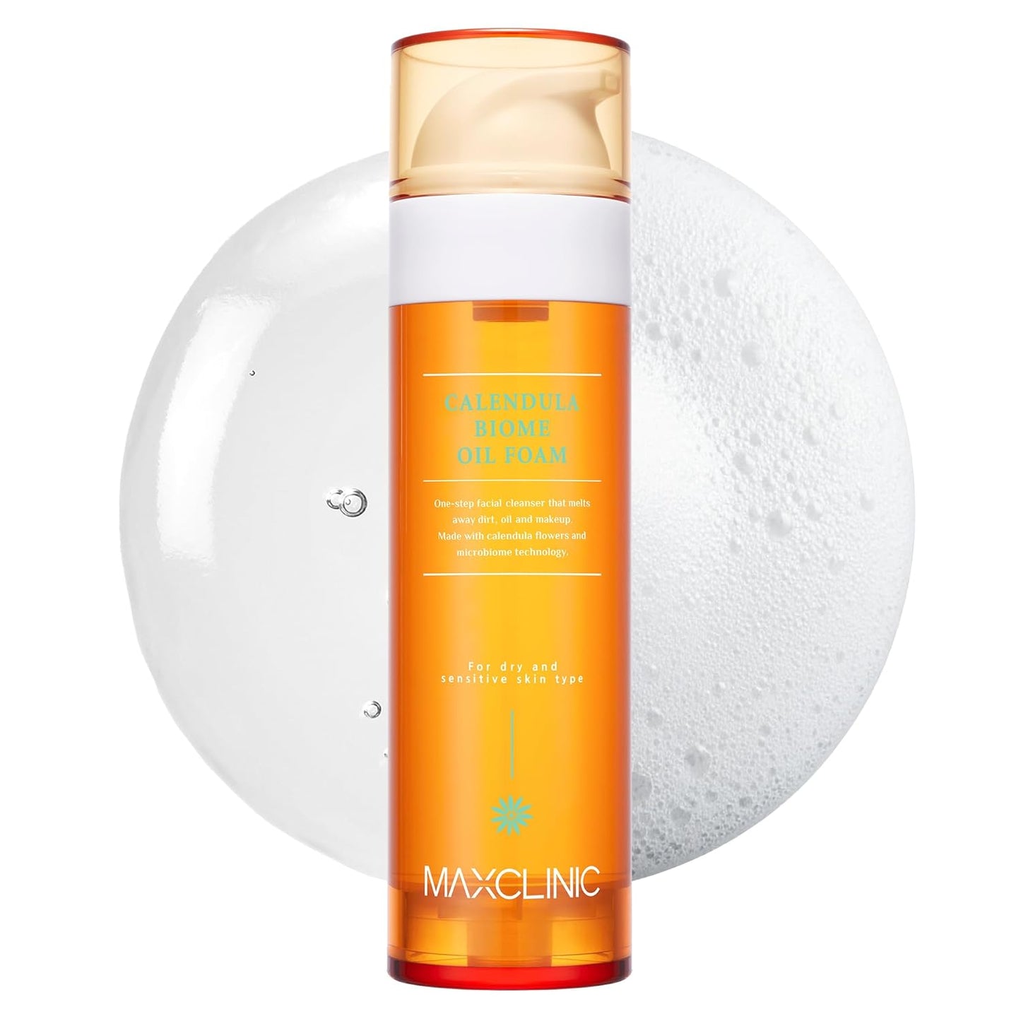 [K-Beauty] Calendula Biome Oil to Foam - All-in-One Korean Face Wash OilBased Foaming Facial Cleanser - Hydrating, Moisturizing & Soothing Makeup Deep Cleansing Oil for All Skin Types (3.88 fl oz)