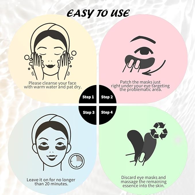 Under Eye Patches (25 Pairs), Caffeine Eye Masks for Dark Circles Puffy Eyes Undereye Bags, Collagen Eye Patches for Wrinkles and Puffiness, Skin Care Gift for Her