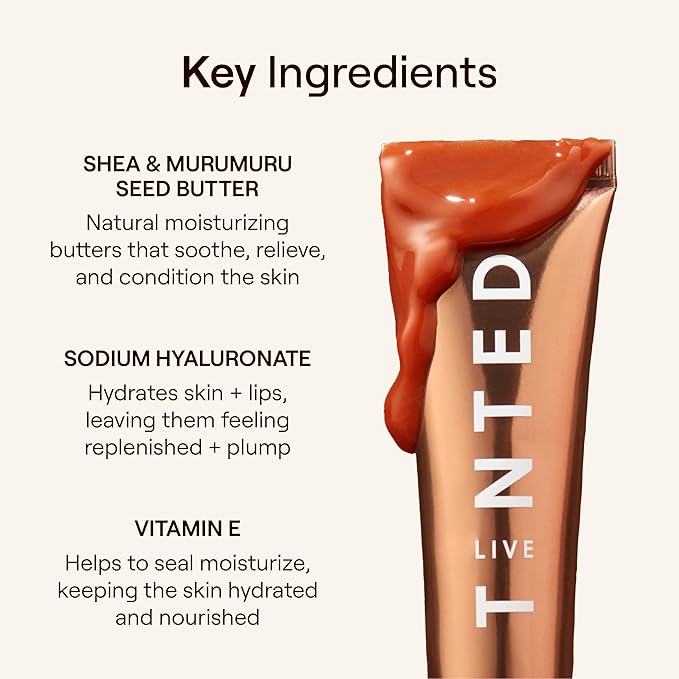 Live Tinted Unity Balm – Ultra-Hydrating Lip Balm with Shea Butter, Hyaluronic Acid & Vitamin E – Universal Warm Tint