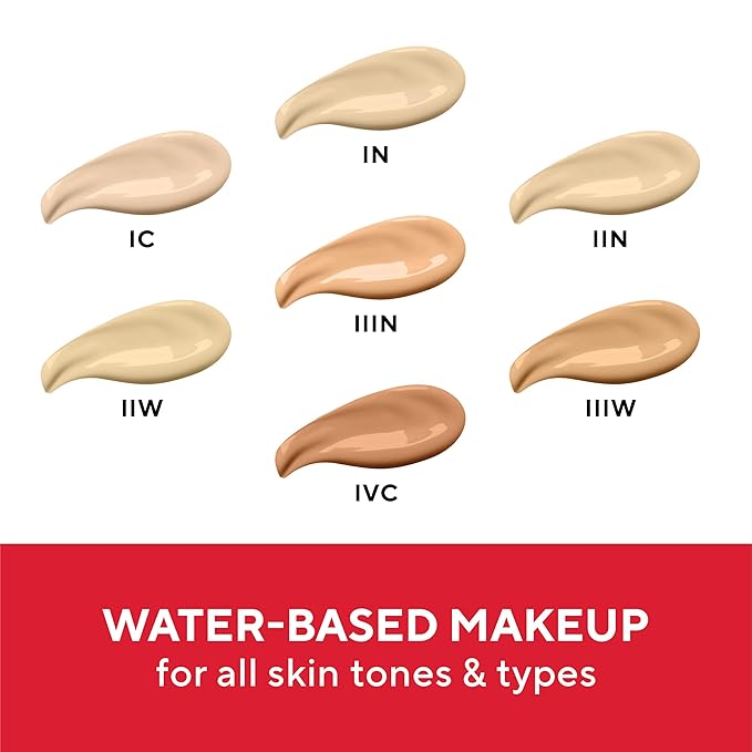 Mirabella Skin Tint Creme Liquid Foundation Makeup, Oil-Free Mineral Foundation for Medium Coverage - w/Hyaluronic Acid, Squalane, & Allantoin for All Skin Types - IIIW Warm