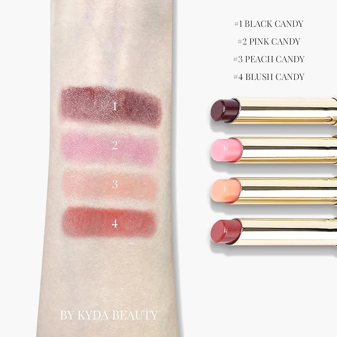 KYDA Tinted Lip Balm, Hydrating Sheer Formula Lip Balm, Natural Glossy Finish, Moisturizing Lip Care Balm for Dry Lips, Pink Candy