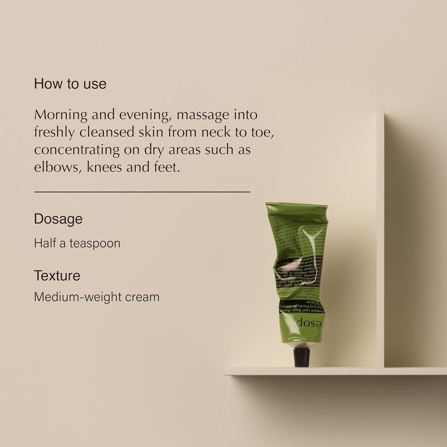 Aesop Geranium Leaf Travel Body Balm | Soften and Hydrate Skin with Nut Oils, Geranium Leaf and Citrus Extracts | 3.4oz / 100mL