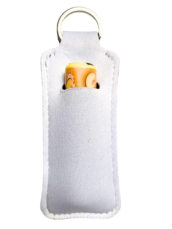 Peaches and Cream Chapstick 3-Pack. Includes Bonus Lip Balm Holder Keychain (White). Limited Edition Flavor from the Chapstick I Love Summer Collection, Unique Gift Bundle from Tiny Seed