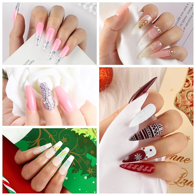COSCELIA Poly Nail Gel Kit Starter Kit with U V Lamp 3PC Coscelia Poly Extension Gel for Beginners Clear Pink White Nail Art Quick Building Gel Manicure Kits Gift for Women DIY at Home