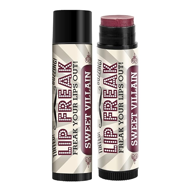 Doctor Lip Bang's BUZZING Lip Balm | Lip Freak | 100% All Natural | Cruelty Free | Sweet Villain | 2 Pack