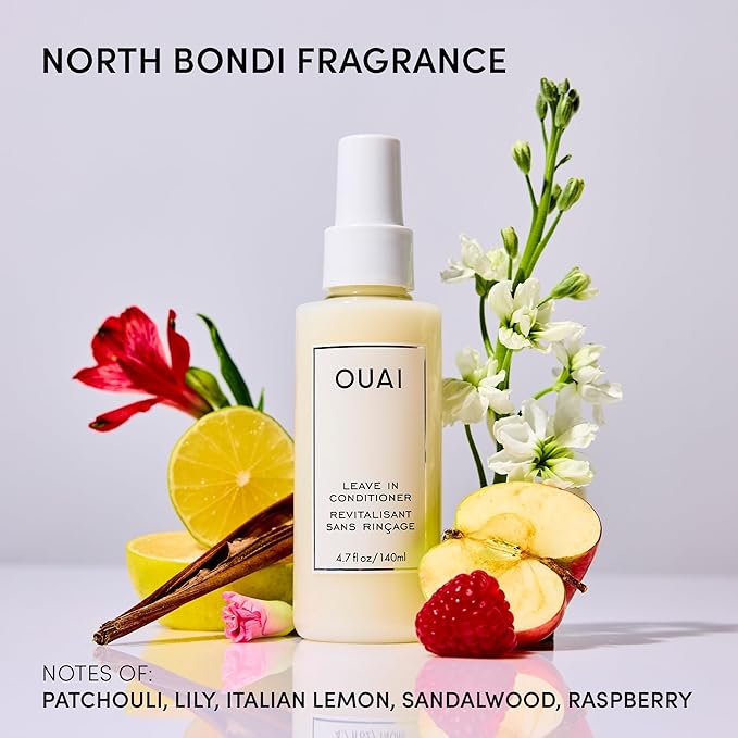OUAI Leave In Conditioner & Heat Protectant Spray - Prime Hair for Style, Smooth Flyaways, Add Shine and Use as Detangling Spray - No Parabens, Sulfates or Phthalates (1.5 oz)
