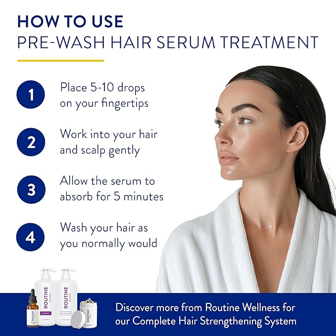 Routine Wellness Advanced Hair Serum - Nourishing Scalp Treatment for Enhanced Hair Support and Thickness with Natural Oils, Ideal for Men & Women - 30ml (Pack of 3)