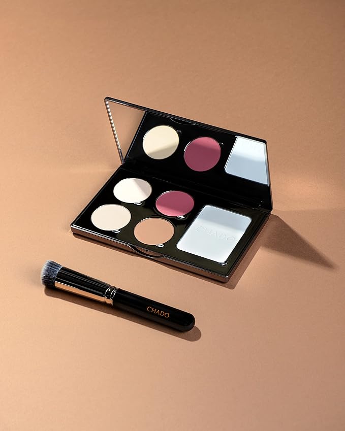Monts & Merveilles Face Palette – Cream | Bronzer, Concealer, Contour, Blush, Setting Powder | Long Lasting | Face and Cheek Sculpting Palette | Refillable | Cruelty Free (Light to Medium Skin)