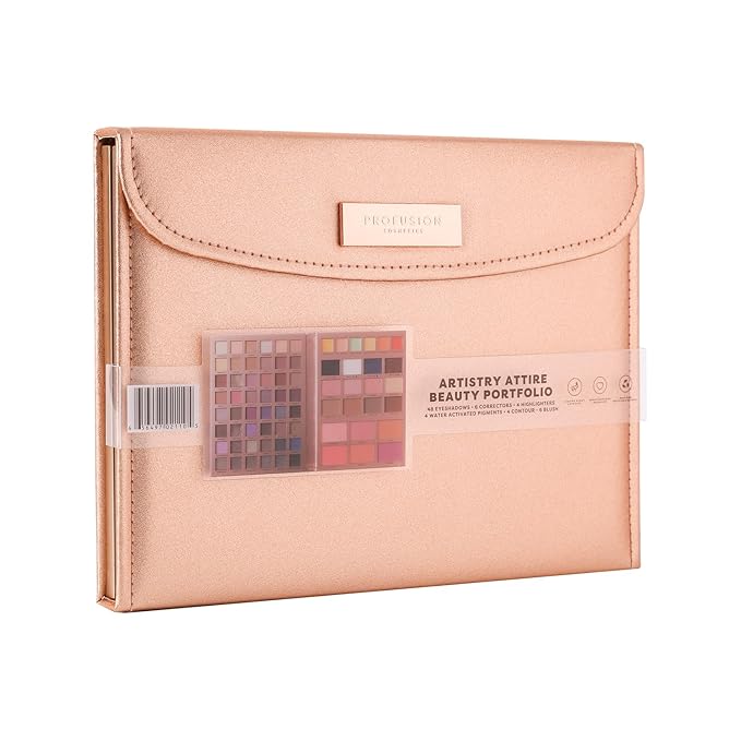 Profusion Cosmetics Artistry Attire 72pc Beauty Portfolio and complete Beauty Arsenal with Eyeshadows, Highlighters, and More in One, Versatile Beauty Essential with an All in One Makeup Kit