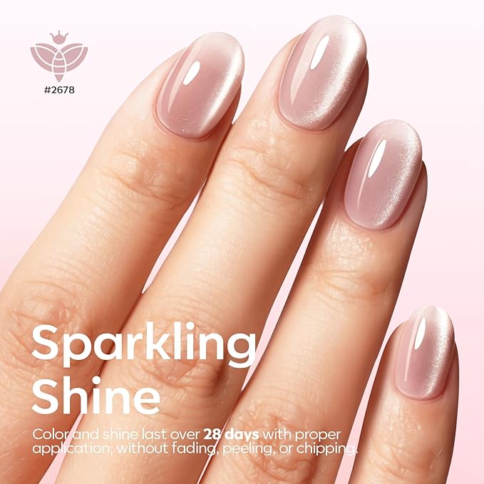 modelones Cat Eye Gel Nail Polish, 6 Colors Nude Gel Polish Pink Glitter Brown with Magnet Sparkle Galaxy Series Nail Polish Kit Soak Off Led Nail Art Manicure Salon DIY Gifts
