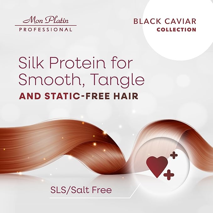 Mon Platin Professional Hair Mask, 500ML - Deep Conditioning for Dry, Colored, Damaged Hair with Black Caviar & Natural Silk Protein, SLS/Salt Free
