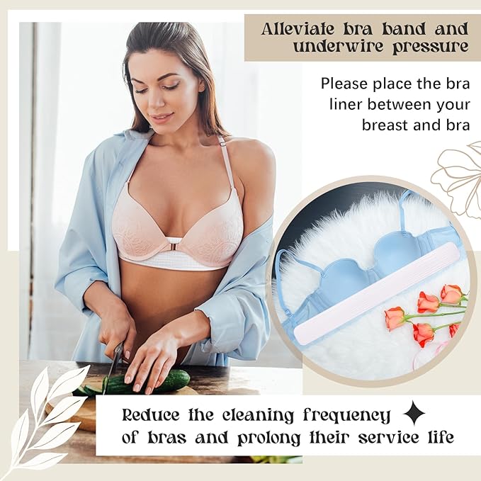 Toulite 10 Pcs 6 Layer Bra Liner Sweating, Cotton Sweat Liner Under Bra Pad Breast Washable Rectangle Absorb for Women Supply