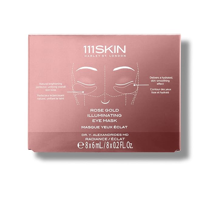 111SKIN Rose Gold Illuminating Eye Mask | Fragrance Free | Target Pigmentation | Illuminate Under-Eyes | Set of 8 (0.2 ounces each)