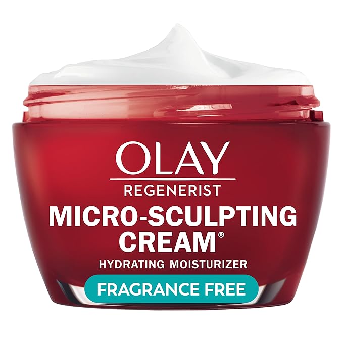 Olay Face Moisturizer, Regenerist Micro-Sculpting Cream for Women, Fragrance-Free - Hydrating, Anti-Aging, Anti-Wrinkle, Firming Skin Care - Hyaluronic Acid, Niacinamide, Amino Peptides, 1.7 Oz