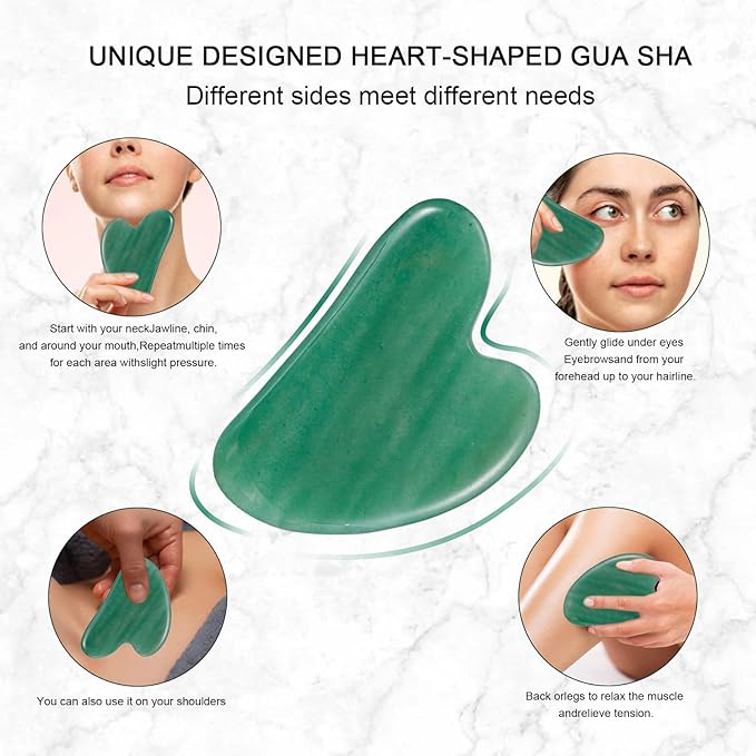 Jade Roller for Face, Facial Roller Massager Skin Care Tool, Gua Sha Facial Tools for Face, Neck, Eyes, Reduce Puffiness of The Skin (Green)