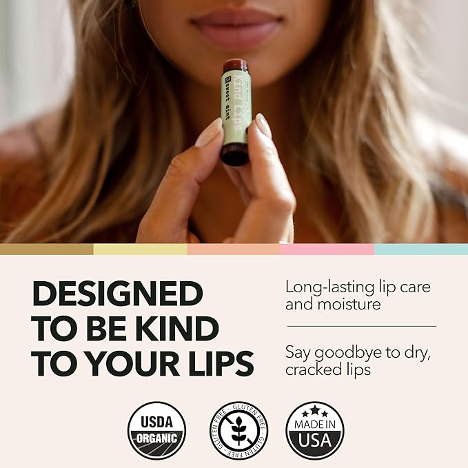 Kind Lips Lip Balm - Nourishing Organic Lip Care for Silky Smooth and Cracked Lips - BubbleGum Flavor Chap Stick and Lip Moisturizer - 100% Natural Ingredients - 0.15oz (Pack of 1)