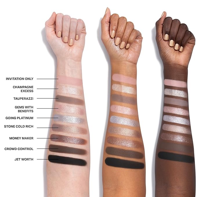 Morphe Rich & Foiled Artistry Palette - Foil-Effect Smokey Eyeshadow Palette with Matte, Shimmer & Foil Finishes - Rose, Brown & Silver Eyeshadow with Luminous Payoff - Going Platinum (0.35 oz)