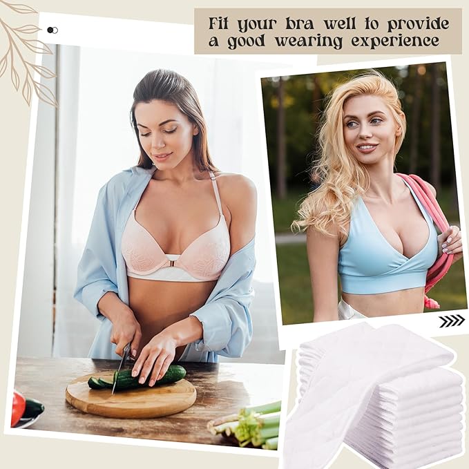 Toulite 10 Pcs Cotton Bra Liners 3 Layer Rectangle Under Bra Pads Sweat Liners for Women Sweating Supplies