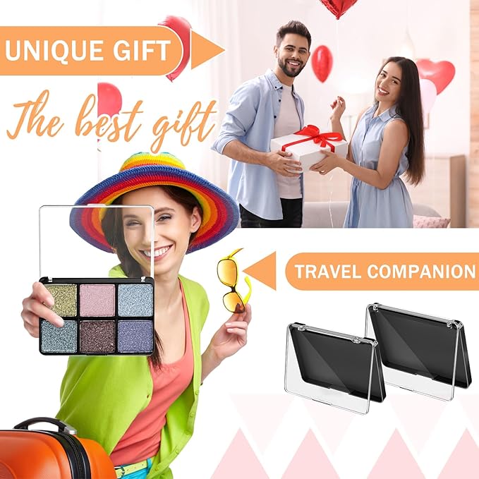 6 Pcs Empty Magnetic Makeup Palette with Clear Top Travel Makeup Pan DIY Eyeshadow Pan Dispensing Storage Box for Eyeshadow Lipstick Blush Powder Pigment, 4.6 x 2.4 x 0.4 In, 5.5 x 4.0 x 0.6 In