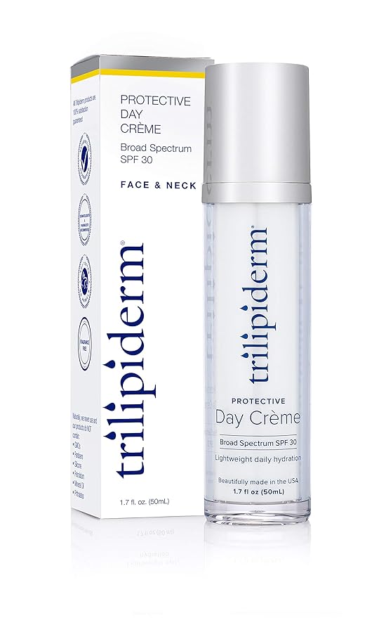 Trilipiderm Sightseer Bundle – Protective Day Cream Broad Spectrum SPF 30 and Rehydration Night Crème Set – Day and Night Protection, Hydration and Renewal Travel Size