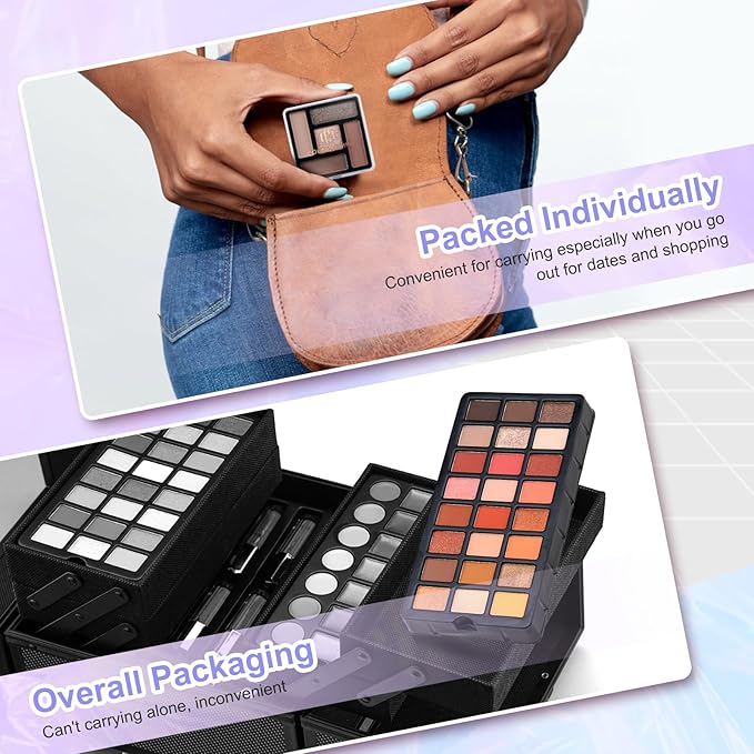Color Nymph Makeup Kit For Women, Girls Makeup Set For Teens Professional Make Up Kits With Travel Case Full Cosmetics Kit w/ 35 Colors Eyeshadows Lipstick Blush Brushes Lipgloss Mascara