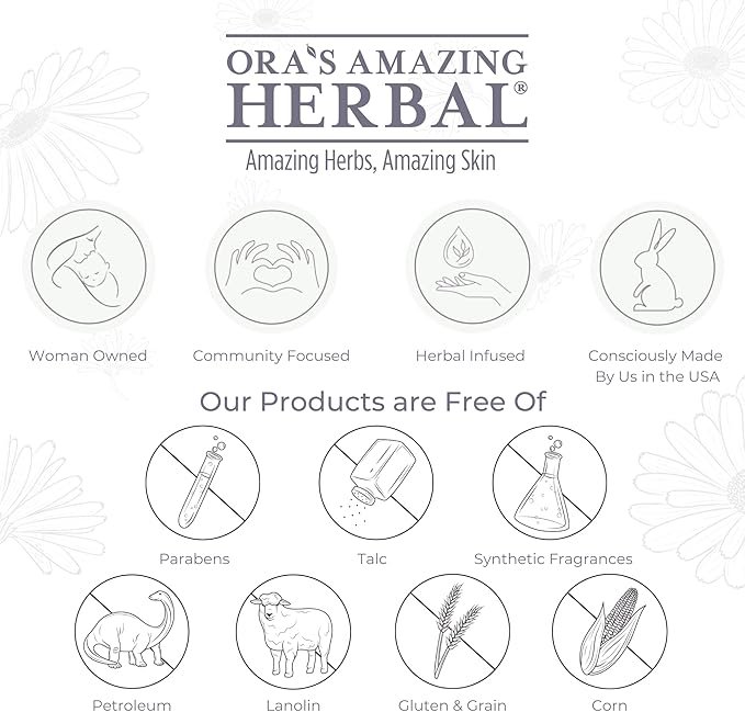 Ora's Amazing Herbal Unscented Moisturizer Travel Set, Touchy Skin Salve, Unscented Body Butter & Body Oil Set, Travel Size, Eczema and Senstivie Skin