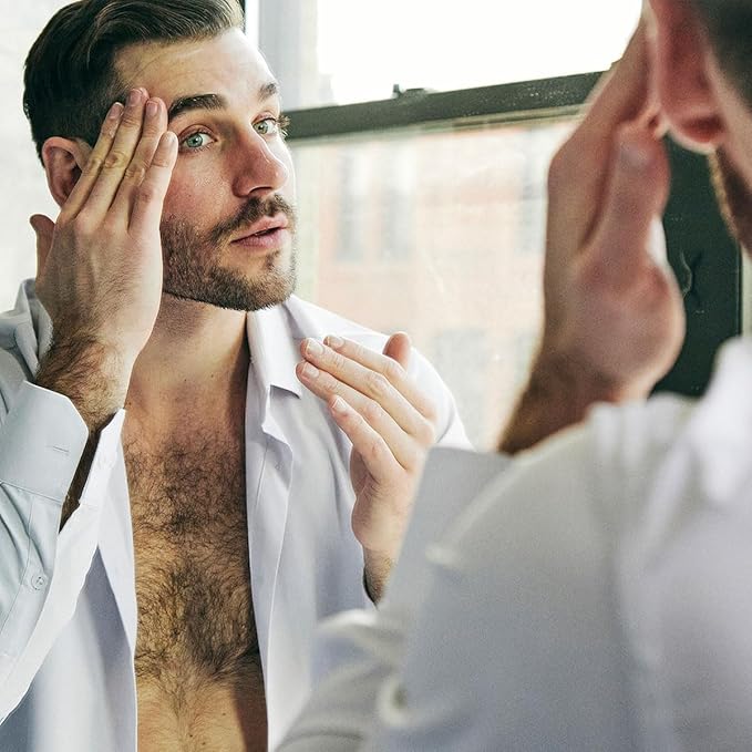 Brickell Men's Anti Aging Vitamin C Serum For Face, Repairing Night Facial Serum for Men, Natural and Organic Hyaluronic Acid Serum For Face to Diminish Wrinkles and Reduce Redness, 1 Ounce, Scented