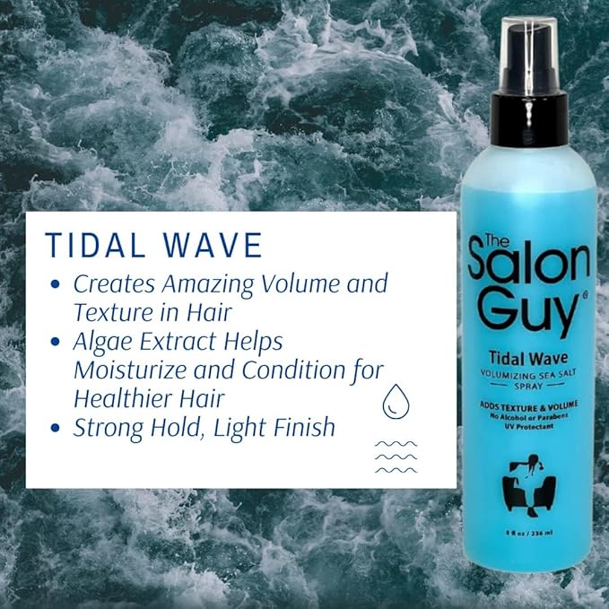THESALONGUY - Sea Salt Texturizing Spray for Volumizing Curly and Wavy Hair, Men & Women, Beach Waves Hair Spray with Kelp & Natural Ingredients - 2 Pack