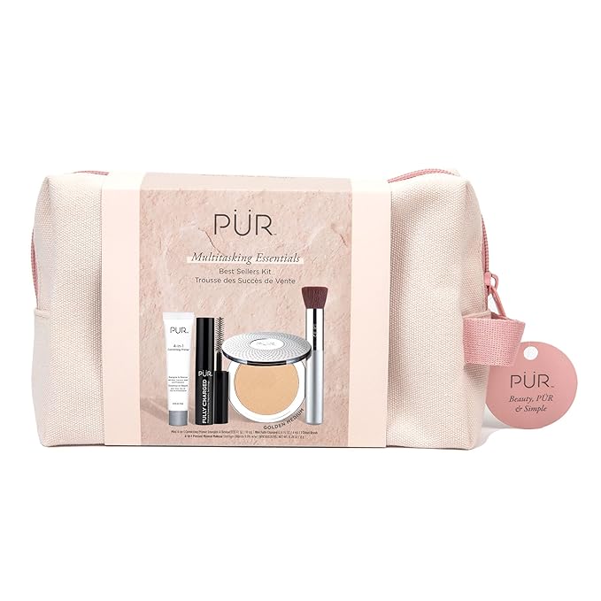 PÜR Beauty Multitasking Essentials Best Sellers Kit, Everyday Look Deluxe Kit, Condition & Moisturize Skin, Cruelty Free, Deep