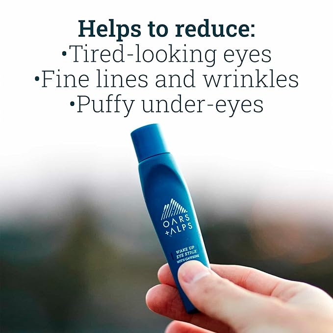 Oars + Alps Wake Up Eye Roller and Eye Depuffer, Dermatologist Tested Skin Care Infused with Caffeine and Aloe Vera, TSA Friendly, 0.5 Oz