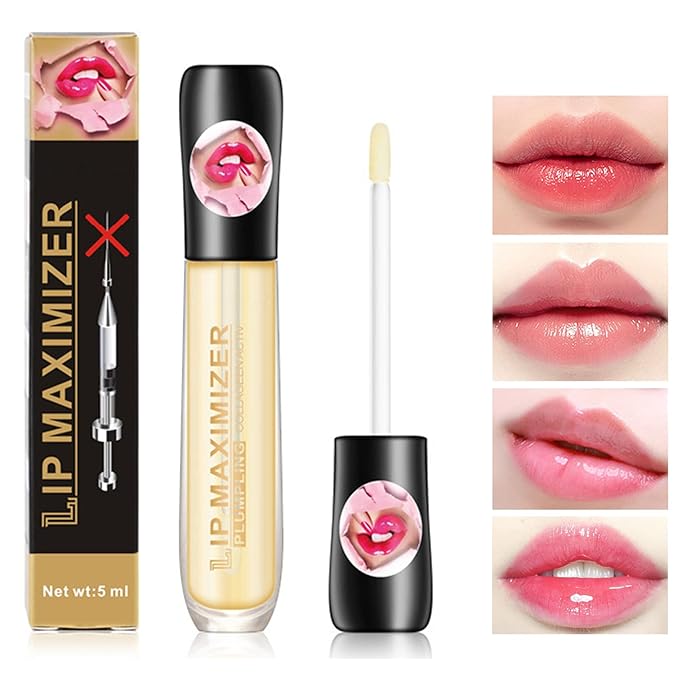 Lip Plumper Lip Gloss,Moisturizing Lip Oil Lip Plumper Gloss Lip Plumping Lip Care Serum Instant Volume Lip Filler Lip Maximizer Balm Plumper Reduce Fine Lines & Improve Dryness Wrinkles