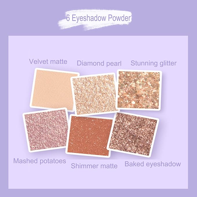 Violet Fairy 9 Color Eyeshadow Palette, Warm Neutrals (03)