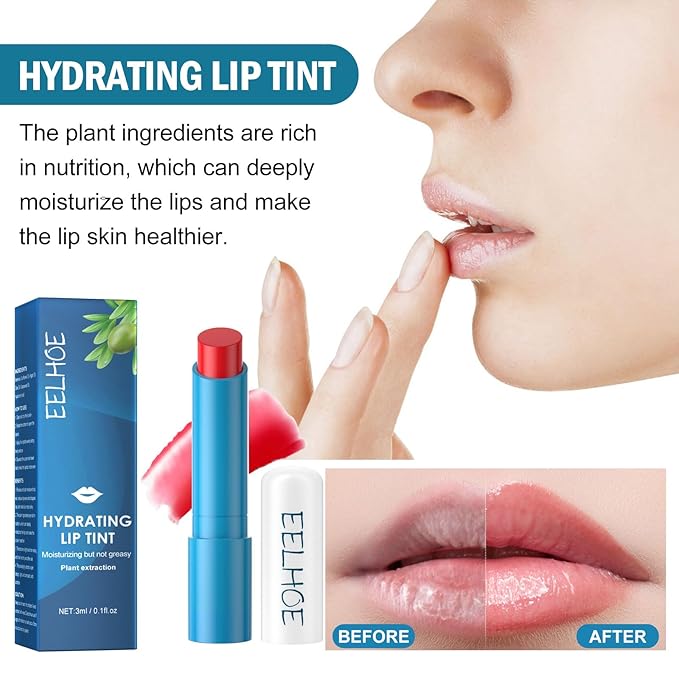 4Pcs Lip Tint Hydrating, Moisturizing Effect Tinted Lip Balm Repair Dry Lips Hydrating Strength Hydrating Lip Tint Lip Care Lip Gloss, Long-Lasting Non-sticky Natural Ingredients Lip Tint