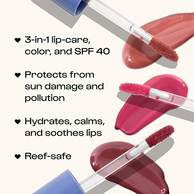 ALLEYOOP Sun Serum Lip Oil SPF 40 – Tinted Lip Oil with SPF, Hydrating Tinted Lip-Moisturizer for Women, Lips Sunscreen for Cracked Lips, Smooths & Soothes, Vegan, Travel-Friendly, Daylight