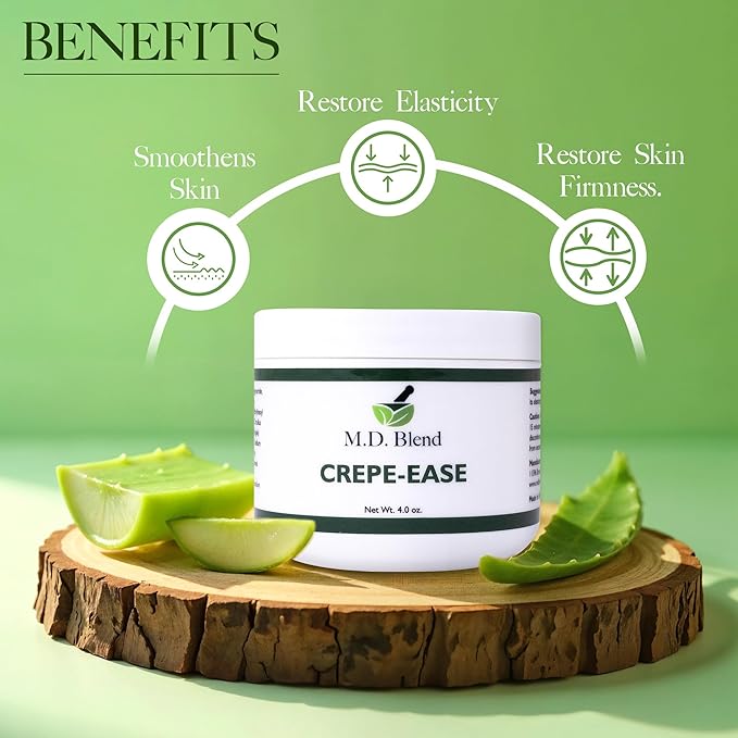 Crepe-Ease - Fragrance Free, Deeply Hydrating Moisturizer Body Butter for Smooth, Firm, Youthful Skin - Powerful Repair Complex with Hyaluronic Acid and Ceramides for Crepey Skin - 4 oz