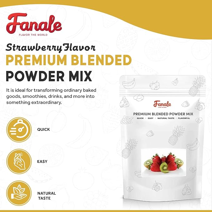 Fanale Premium Strawberry Bubble Tea Flavoring Powder | Perfect for Baking, Smoothies, Desserts and Drinks | Instant Flavoring Powder for Boba Milk Tea - 2.2 Pounds (Pack of 20)