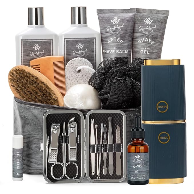 Father's Day Gift, 14 Pieces Grooming Set for Men, Skin Care Set, Beard Kit Spa Set, Bath & Body Care Set, Gifts for Boyfriend, Dad, Anniversary Gifts for Men, Birthday, Christmas, Valentine's Day