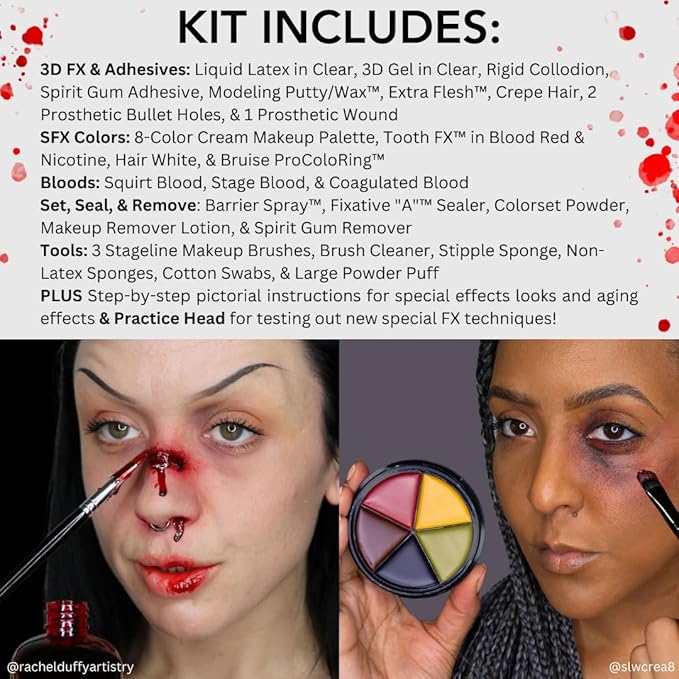 Mehron Makeup Special FX Set for Halloween, Horror, & Cosplay (Practice Head Included)
