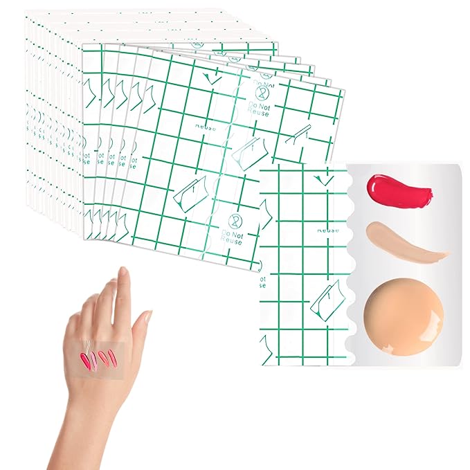 Disposable Makeup Palettes,Makeup Artist Must Haves Adhesive Makeup Mixing Tray Waterproof Tape,Mini Travel Makeup Palette for Women Girls Female Make up (3.2 Inch/120 Pieces)