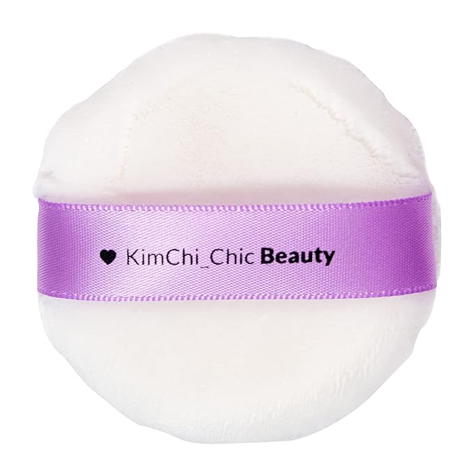 Kimchi Chic Beauty Puff Puff Pass Set and Bake Powder, Loose Face Powder with Extra Fluffy Setting Powder Puff, Soft Lavender Face Makeup for Uneven Skin Tone, 01 lvander